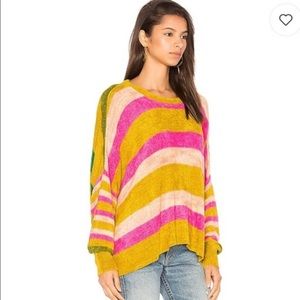 Free People chenille rainbow stripe About You Sweater